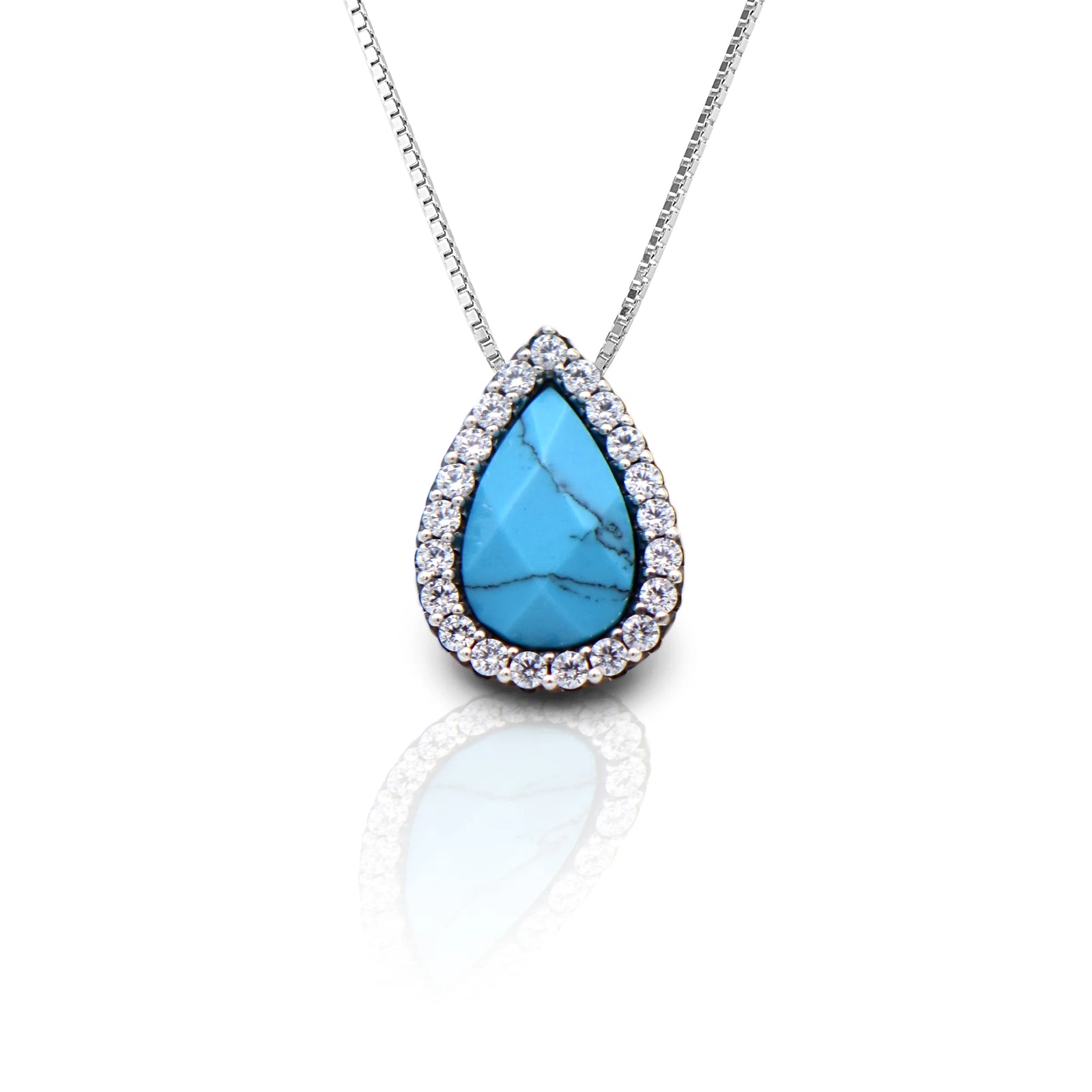 Kelly Herd Turquoise Teardrop Pendant Necklace STYLE EBP152