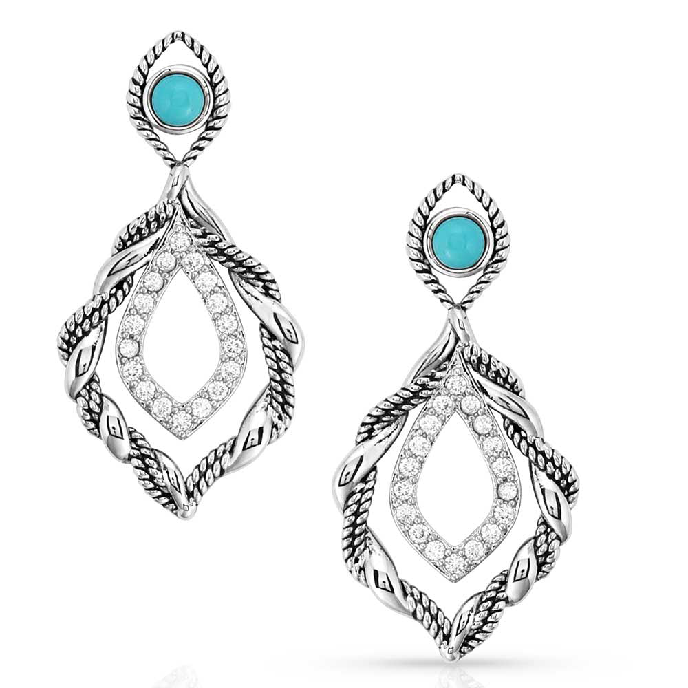 Montana silversmiths Twisted in Time Crystal Turquoise Earrings STYLE ER5637