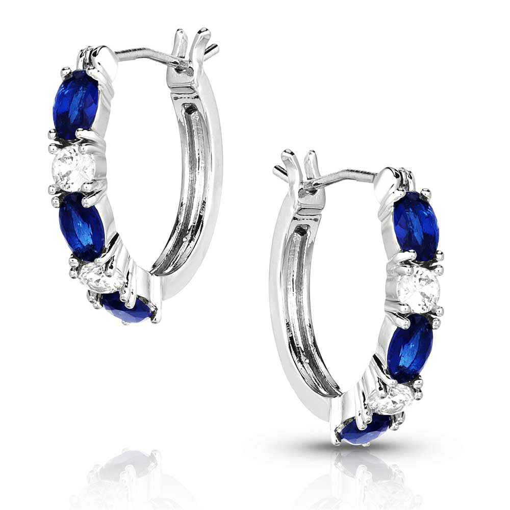 Montana Silversmiths Blue Crystal Hoop Earrings STYLE ER5641
