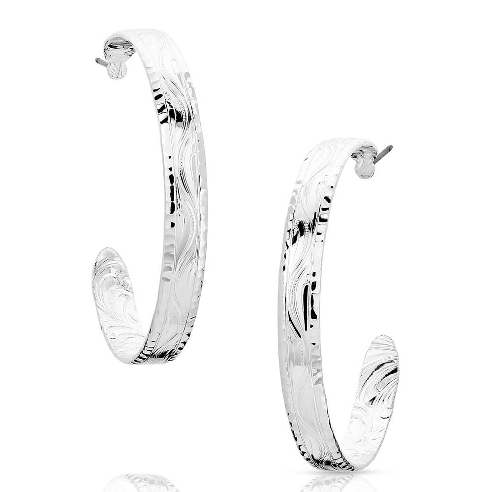 Montana Silversmiths Chiseled Hoop Earrings STYLE ER5663