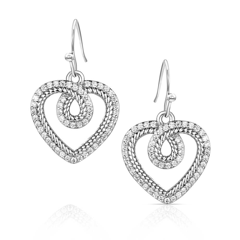 Montana Silversmiths Heart Crystal Dangle Earrings STYLE ER6472