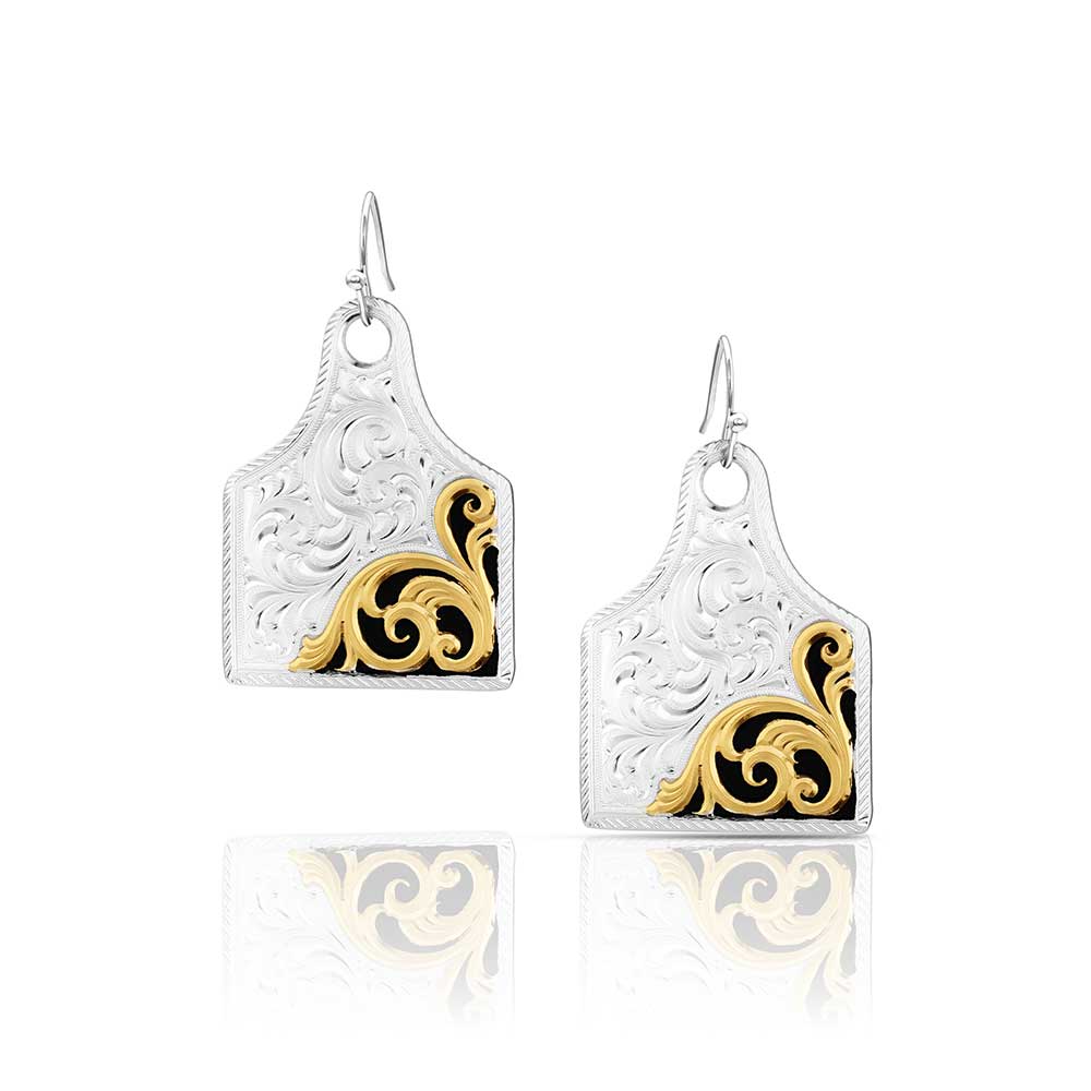 Montana Silversmiths Cow Tag Earrings STYLE ER6504NFG