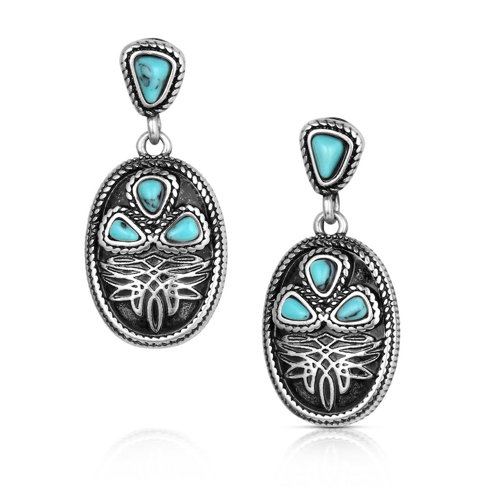 Montana Silversmiths Boot Stich Turqoise Earrings STYLE ER6604