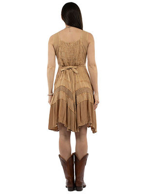 Scully Women's Embroidered Beige Western Dress STYLE HC1000-BEI