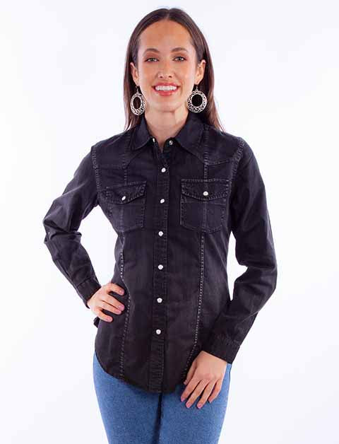 Scully Women's Long Sleeve Blouse STYLE HC933-BLK