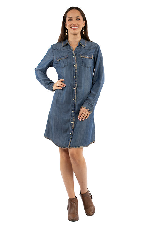 Scully Long Sleeve Denim Dress STYLE HC994