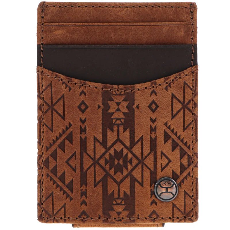 Money Clip Aztec Embossed Print STYLE HMC021-TNBR
