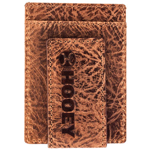 Hooey Ostrich Print Money ClipSTYLE HMC032-TNBR