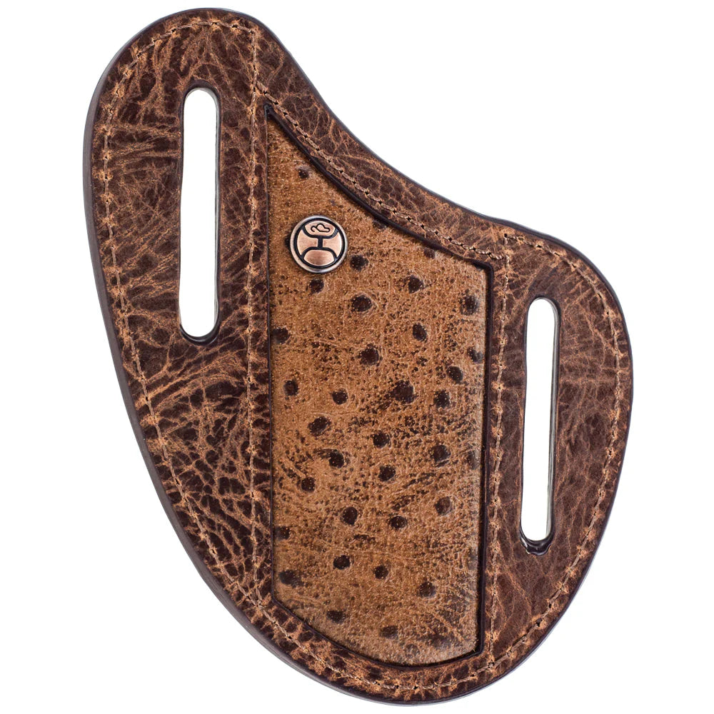 Hooey Ostrich Print Pancake Knife Sheath STYLE HPKS015-TNBR