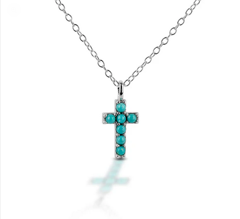 Kelly Herd Turquoise Cross Necklace STYLE KH-TBP-CROSS