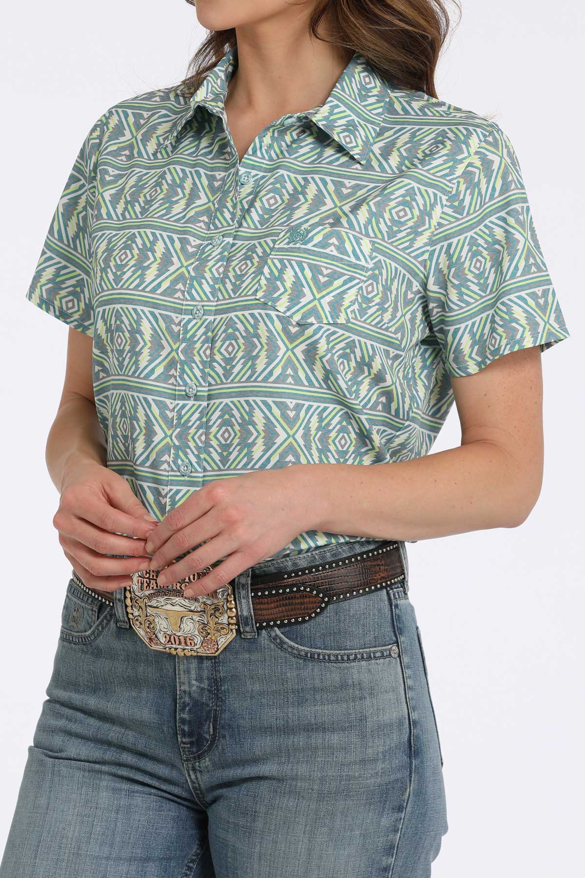 Cinch Women's Short Sleeve Blouse STYLE MSW9162002