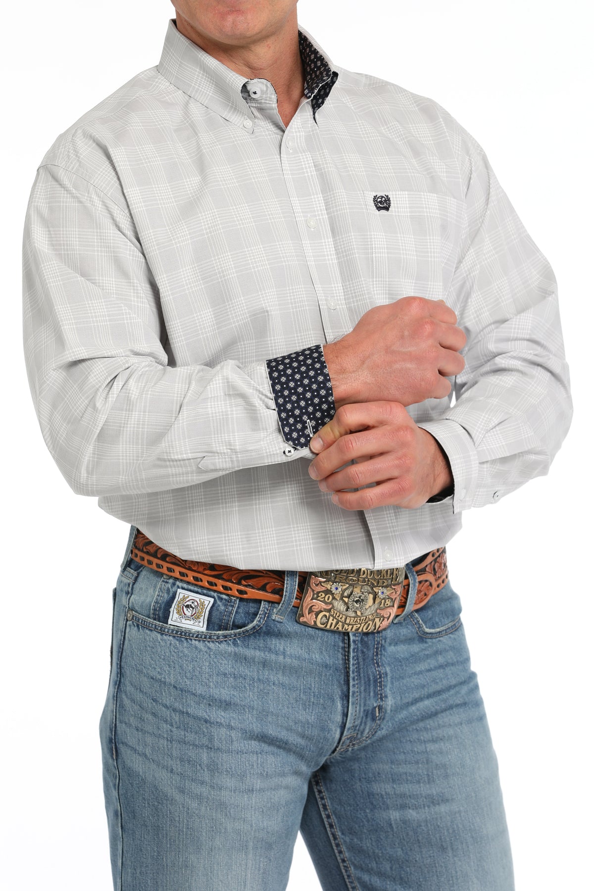 Cinch Men's Long Sleeve Shirt STYLE MTW1105858WHT