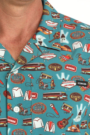 Cinch Men's Short Sleeve Camp Shirt STYLE MTW1401055