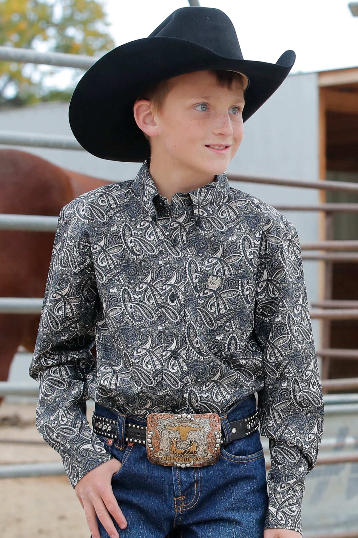 Cinch Boy's Long Sleeve Shirt STYLE MTW7060350