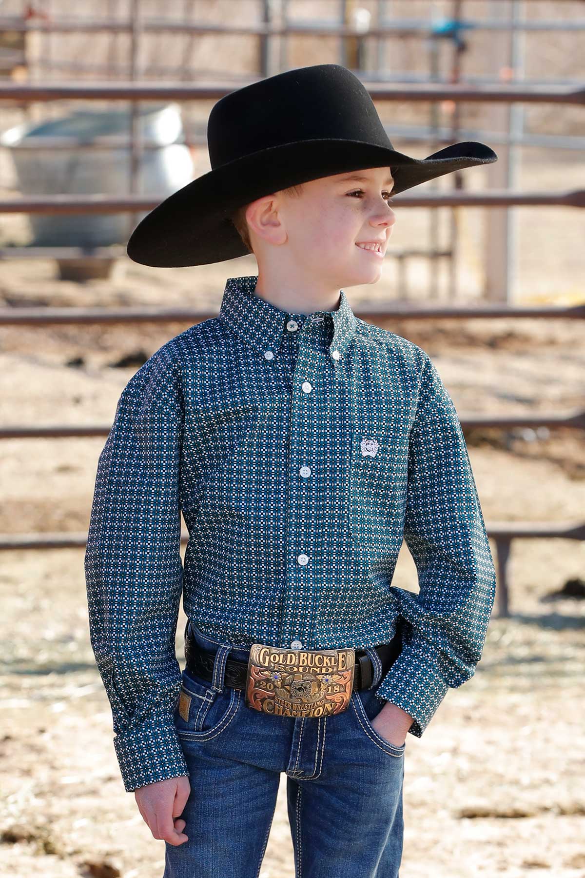 Cinch Boy's Long Sleeve Shirt STYLE MTW7060367