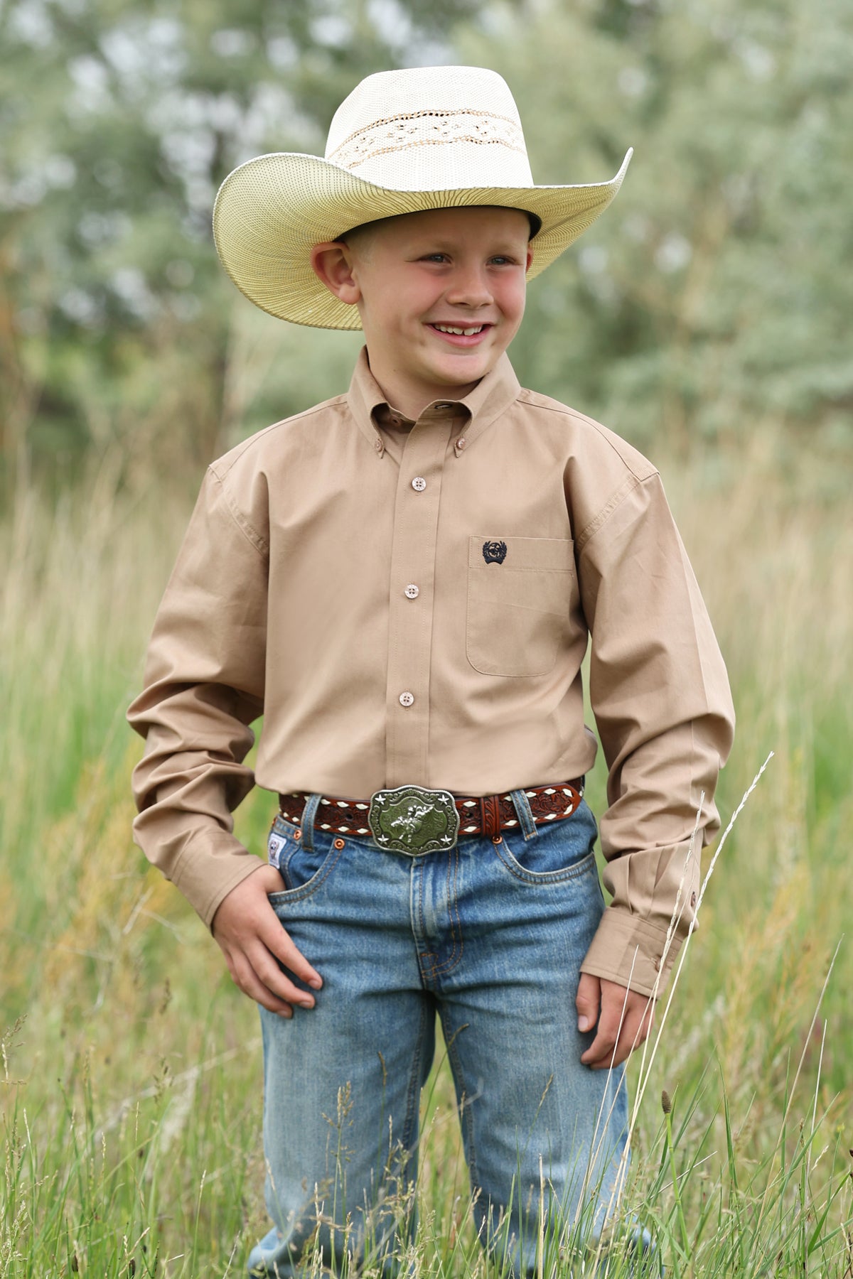 Cinch Boy's Long Sleeve Shirt STYLE MTW7060418