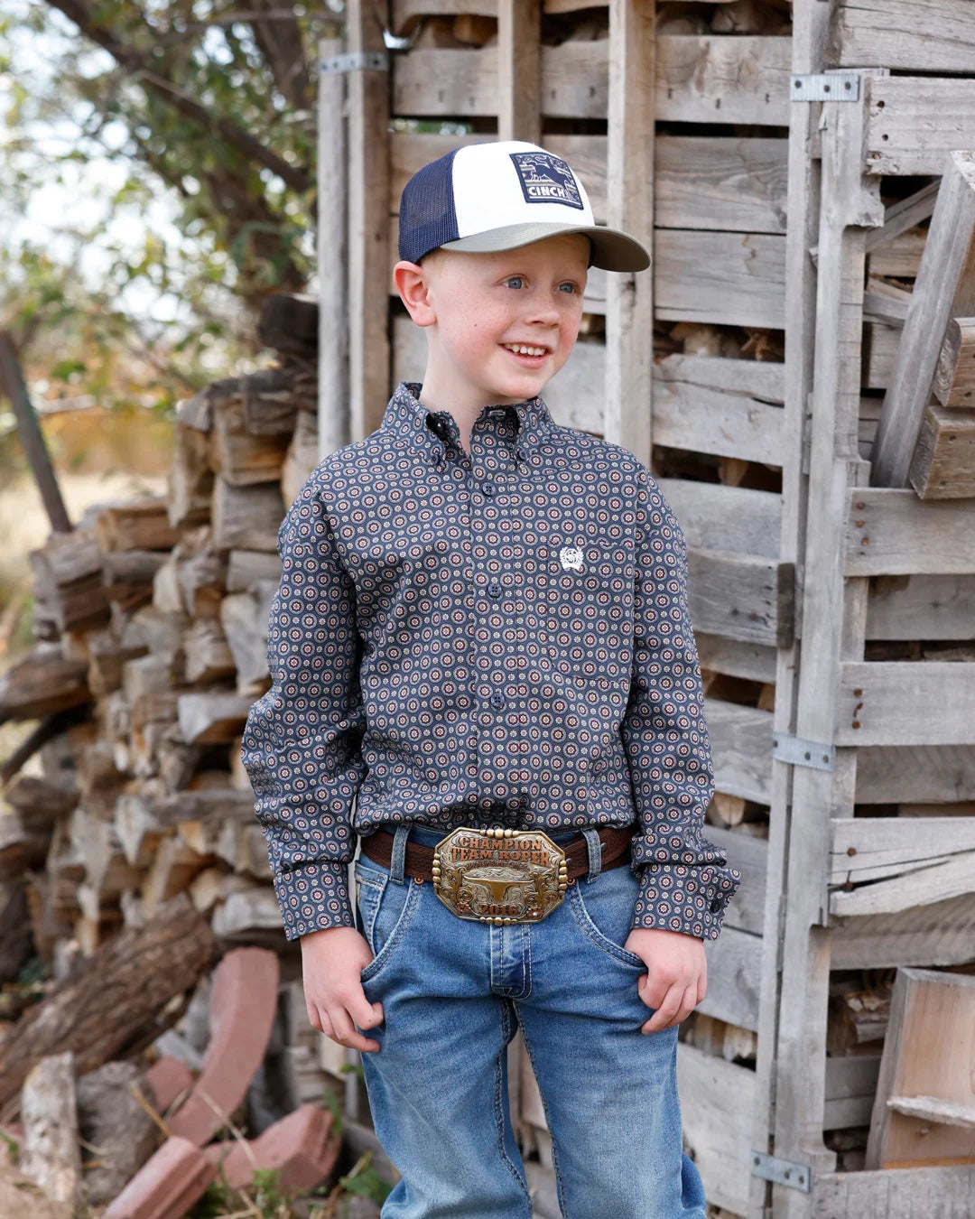 Cinch Boy's Long Sleeve Shirt STYLE MTW7060425