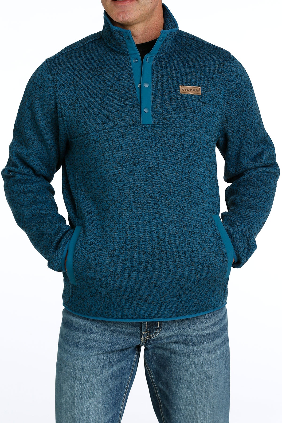 Cinch Men's Teal Quarter Snap Pullover Sweater  STYLE MWK1534005