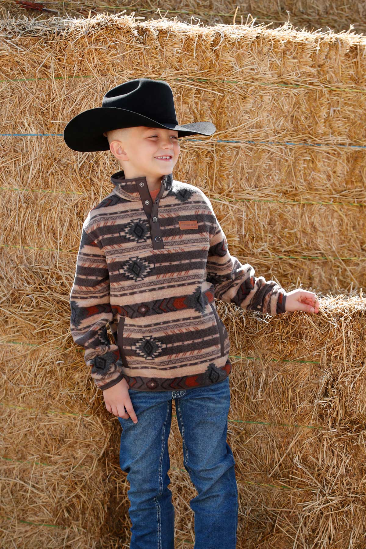 Cinch Boy's Fleece Pullover STYLE MWK7590020BRN