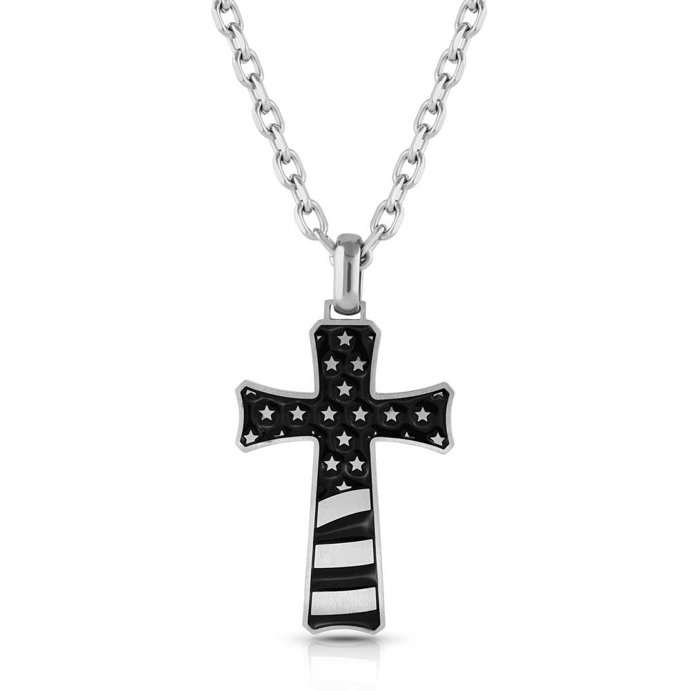 Montana Silversmiths Inspirational Patriotism Cross Necklace STYLE NC4360