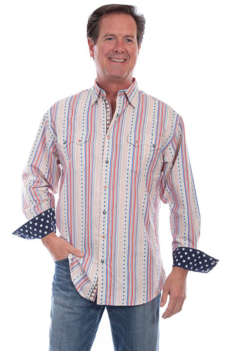 Scully Men's Long Sleeve Shirt STYLE PS-253RWB