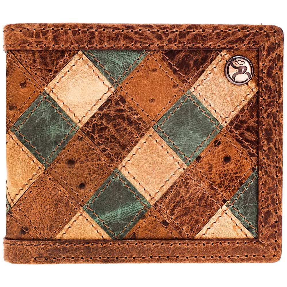 Hooey Ostrich Print Roughy Bifold Wallet STYLE RBF009-BRTQ