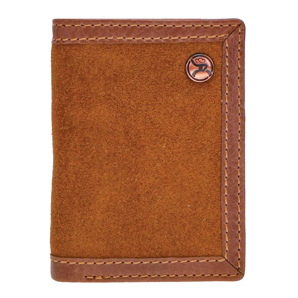 Hooey Roughout Leather Trifold Wallet STYLE RTF001-TNBR