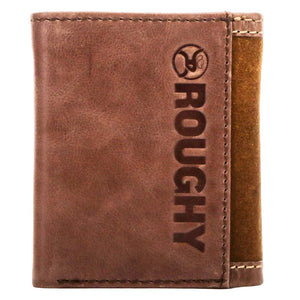 Hooey Roughout Leather Trifold Wallet STYLE RTF001-TNBR