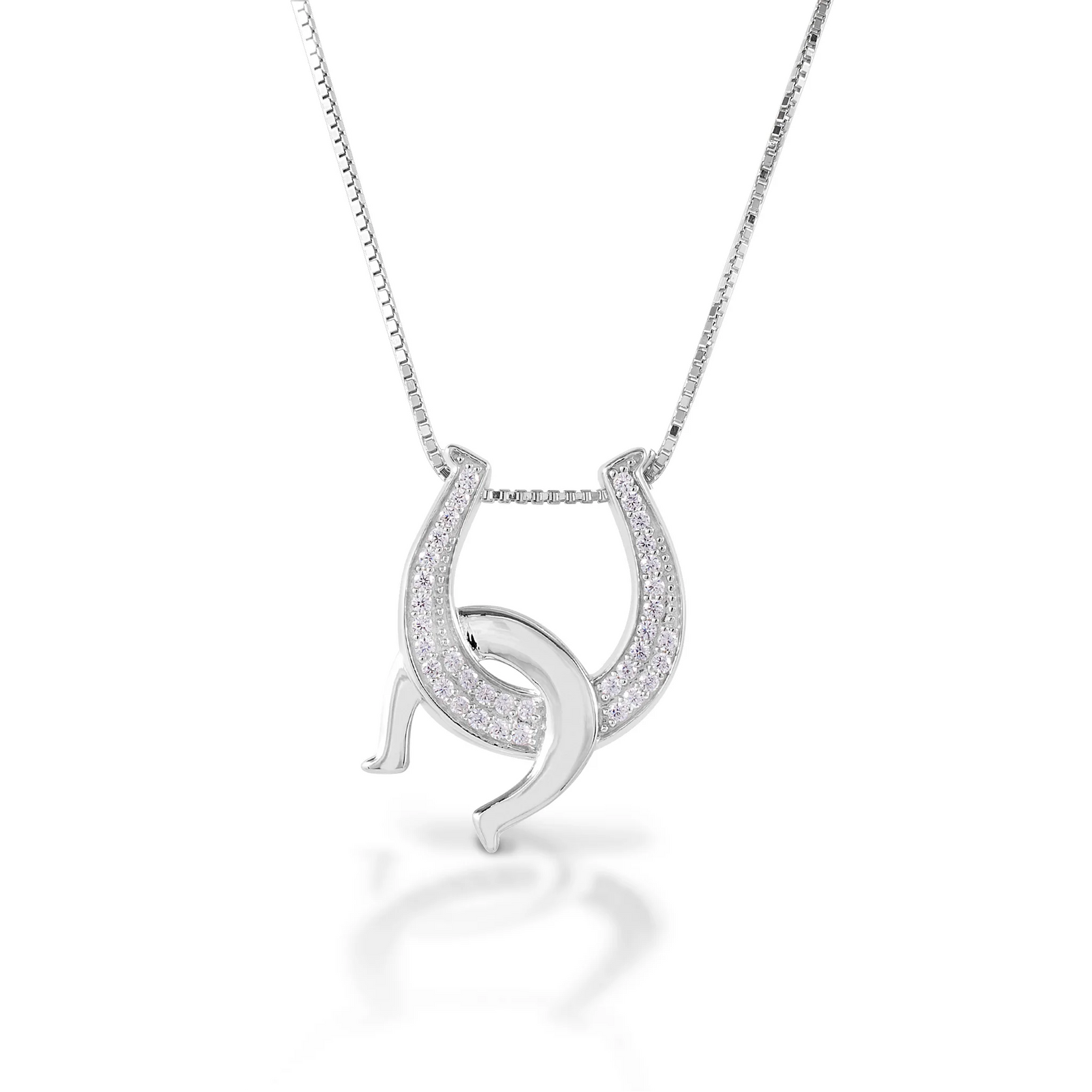 Kelly Herd Clear Double Horseshoe Necklace STYLE S2J