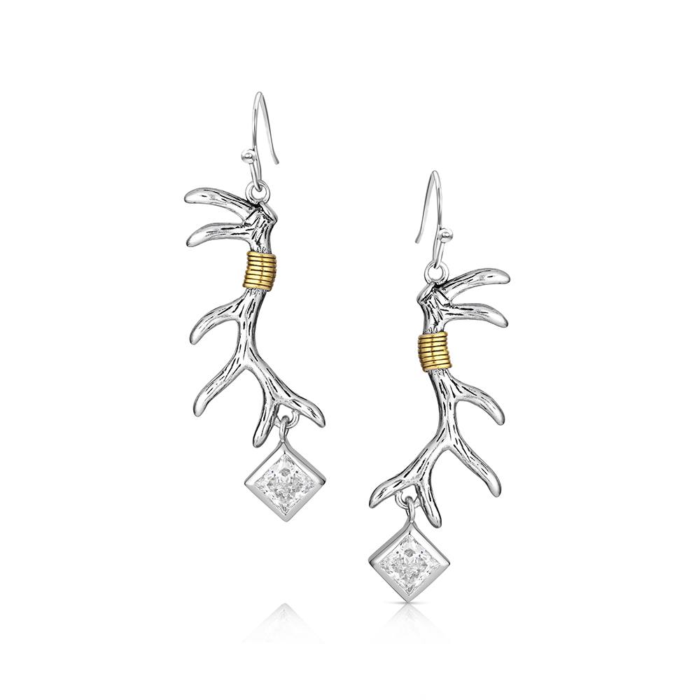 Montana Silversmiths Antler Crystal Earrings STYLE SLKTER3294B