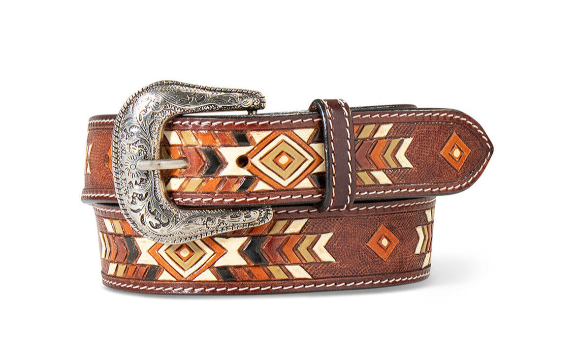 ARIAT- Women's Fashion Leather Belt ( Distressed Brown )