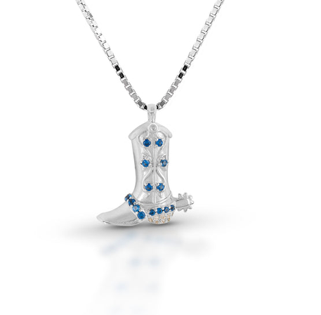 Kelly Herd Small Silver Plated Boot Pendant Necklace STYLE BR01-0439-S-SM