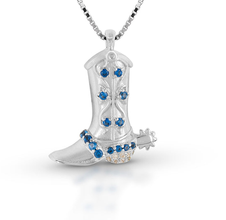 Kelly Herd Silver-Plated Boot Pendant Necklace STYLE BR01-0439-S