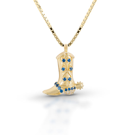 Kelly Herd Small Gold Boot Pendant Necklace STYLE BR01-0439-GP-SM