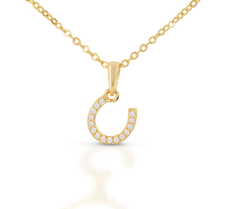 Kelly Herd Gold Dangling Horseshoe Necklace STYLE BRHK-SPC0253C