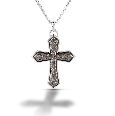 Kelly Herd Etched Cross Pendant Necklace STYLE BRSO-14330