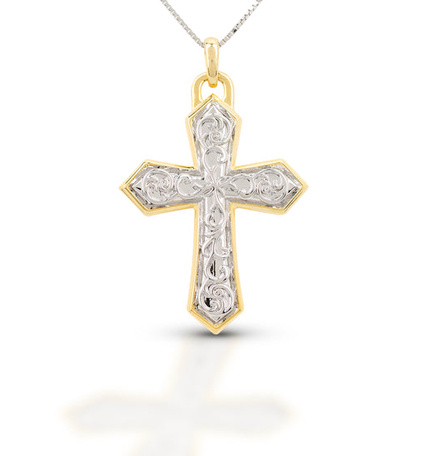 Kelly Herd Gold Rimmed Cross Pendant Necklace STYLE BRSUZ-YMN21713