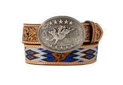 3D Youth Boys Bullrider Canvas Belt STYLE D120003927