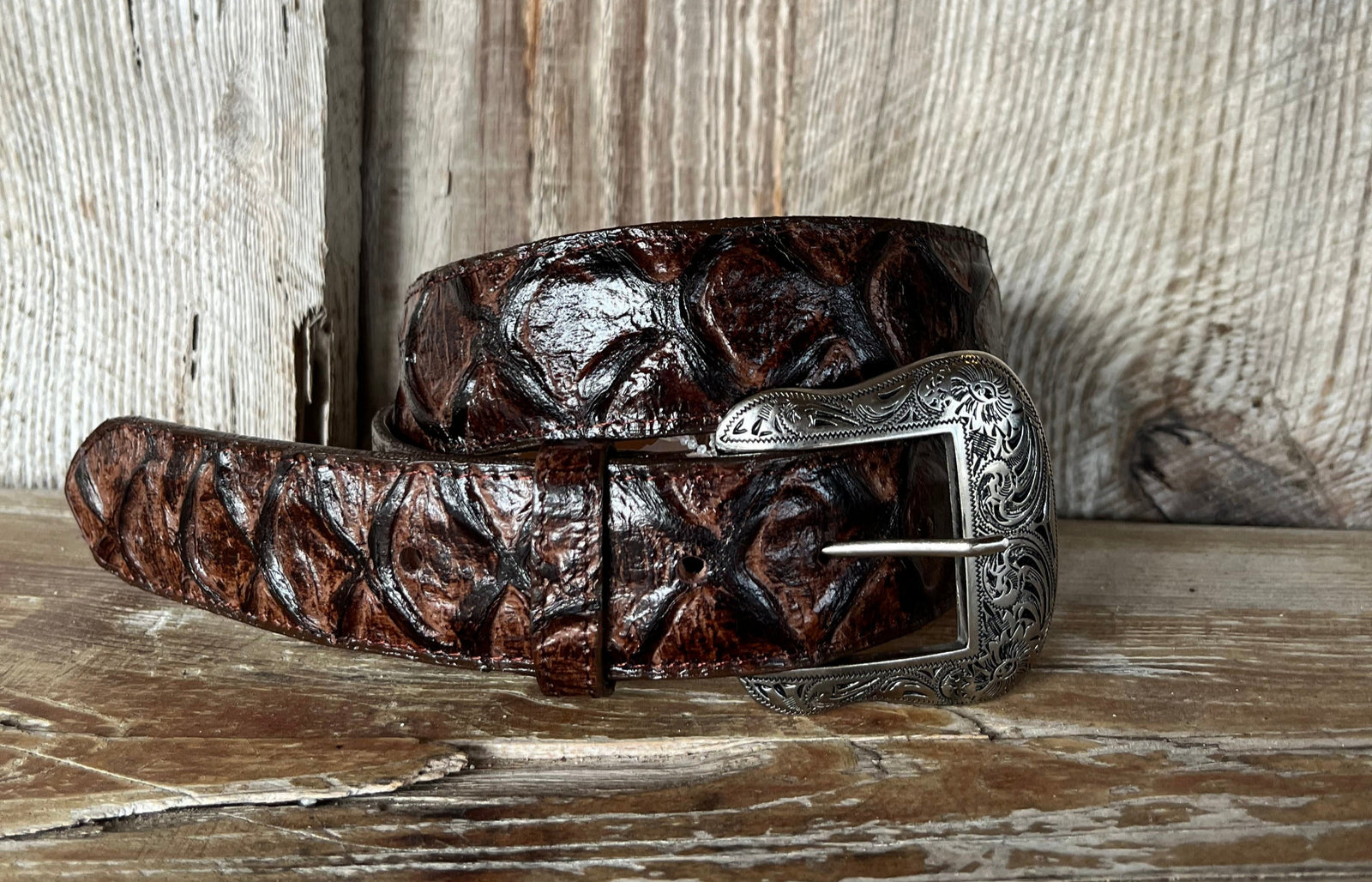 Cowtown Pirarucu Print Belt STYLE H158