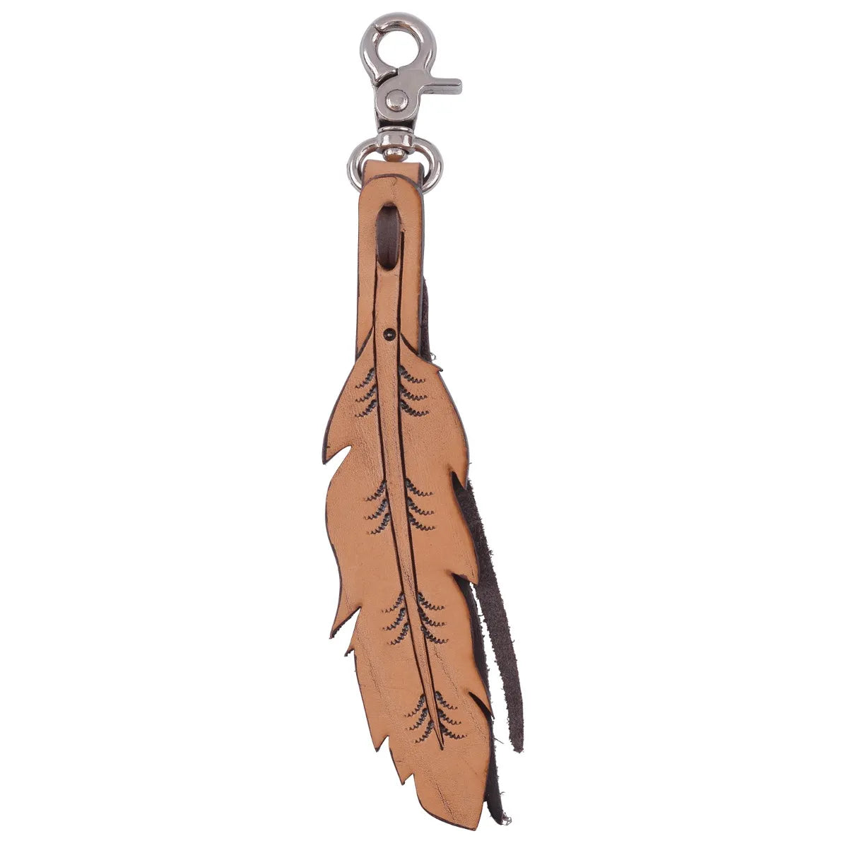 Circle Y Tooled Feather Saddle Charm STYLE SC1003