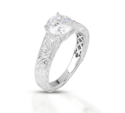 Kelly Herd Engraved Engagement Ring STYLE WB122-8