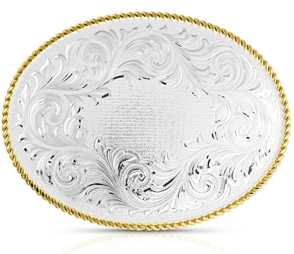 Montana Silversmiths Classic Western Custom Two-Tone Oval Buckle STYLE 1255