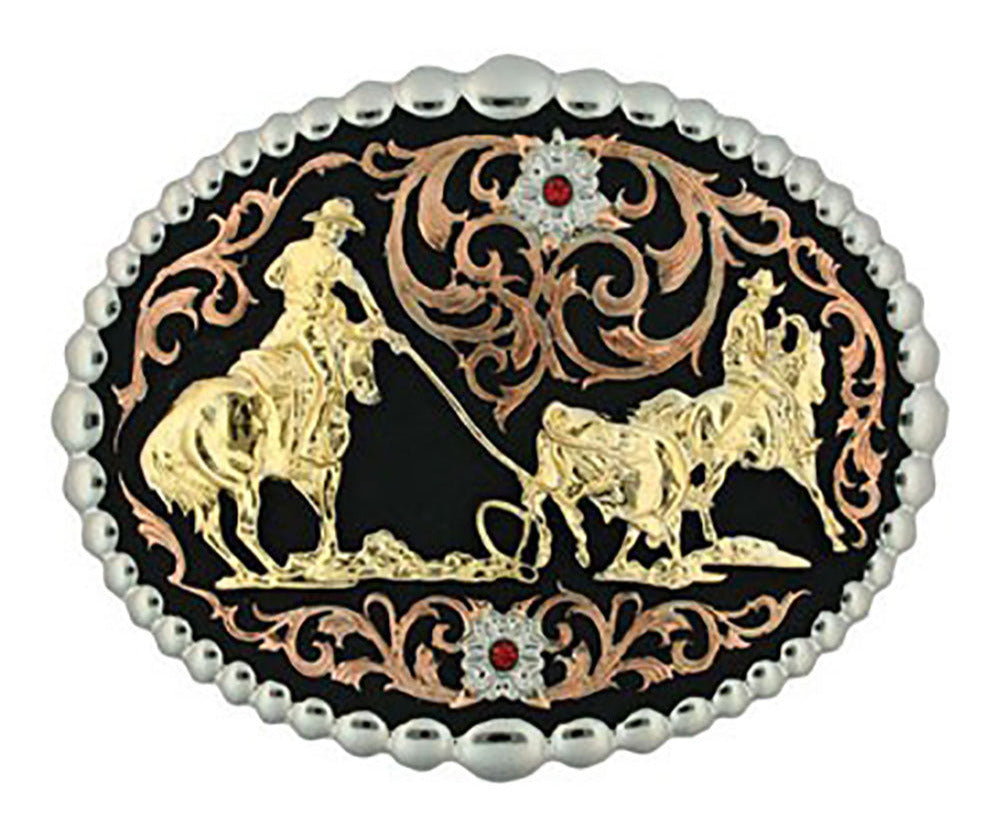 Montana Silvwersmiths Attitude Tri-Tone Team Roper Buckle STYLE 60969