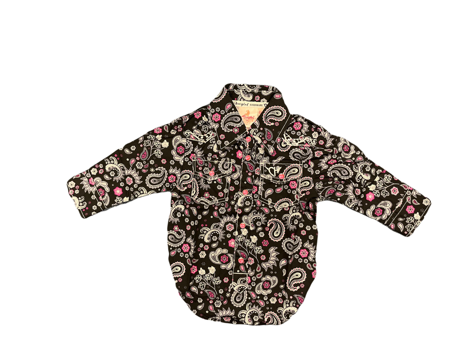 Cowgirl Hardware Infant Girl's Long Sleeve Onesie STYLE 825531R-010