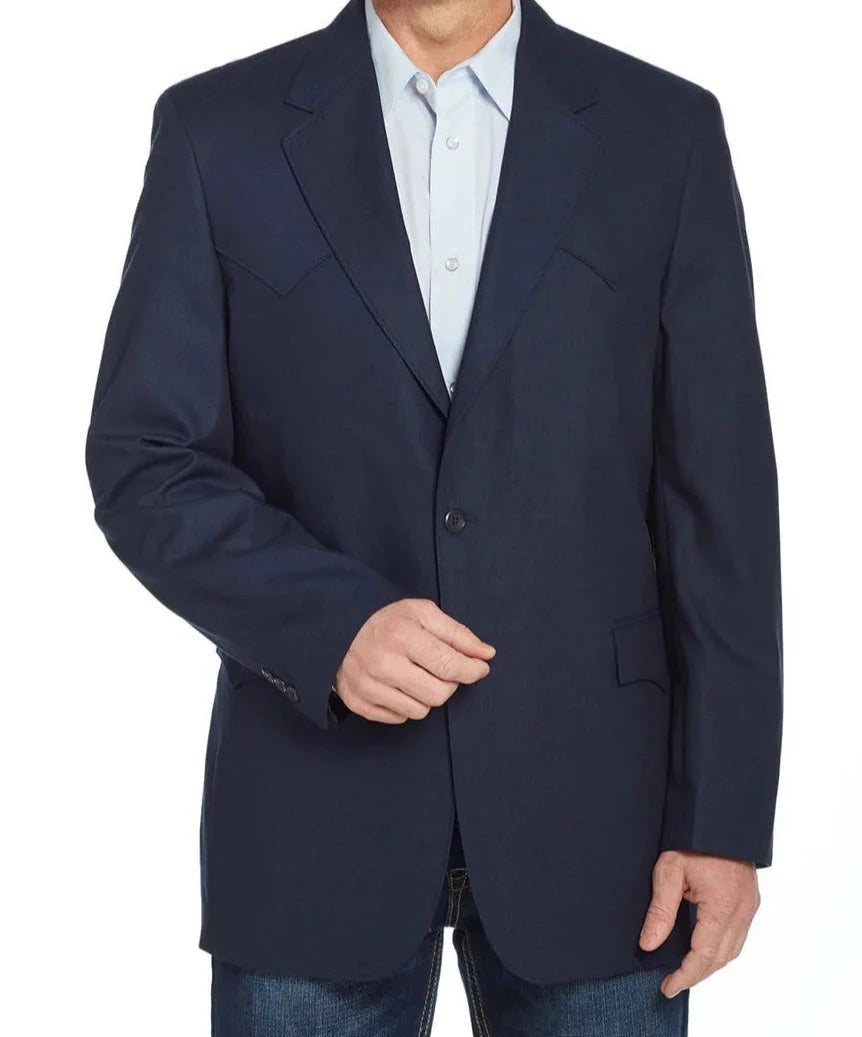 Circle S Men's Navy Polyester Plano Western Sport Coat STYLE CC108711
