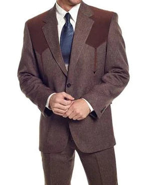 Circle S Men's Polyester Chestnut Blazer Suit Coat with Yoke STYLE CC297622