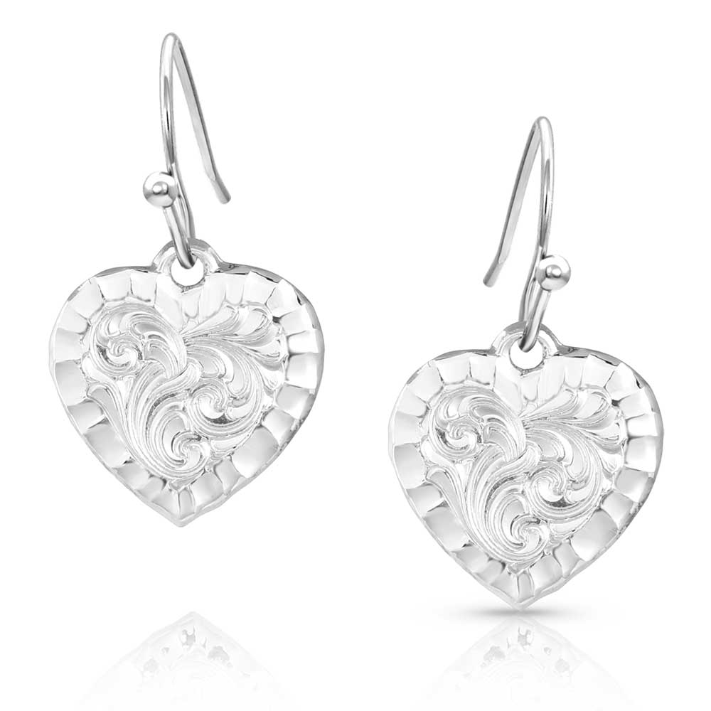 Montana Silversmiths Chiseled Heart Earrings STYLE ER5396