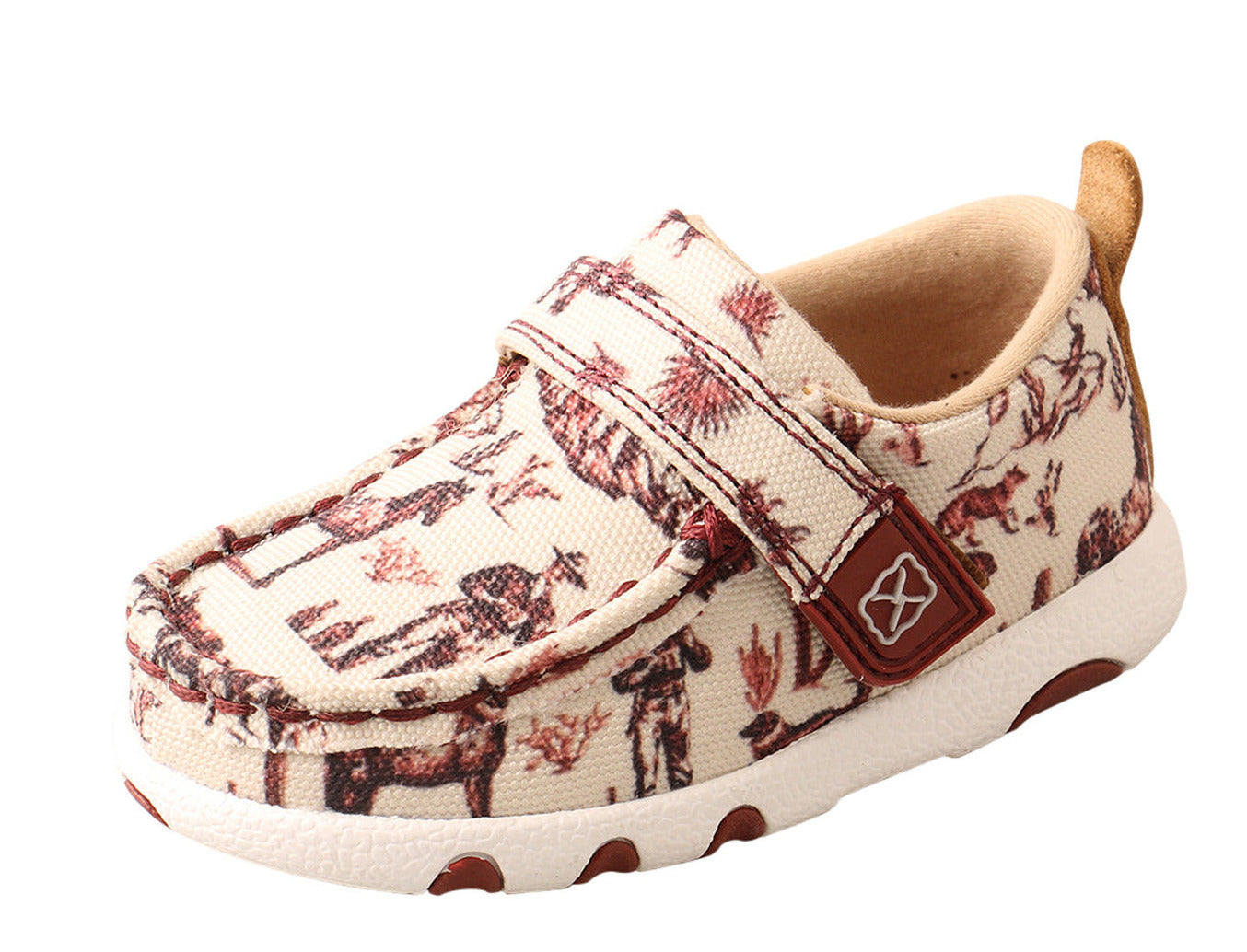Twisted X Infant Driving Moc Maroon & Ivory STYLE ICA0028