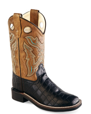 Old West Children's Black Gator Print Boot STYLE VB9112
