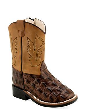 Old West Infant Horn Back Gator Print Boot STYLE 1830I